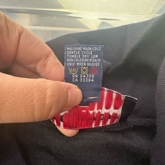 POLO SPORT RALPH LAUREN Navy Vintage y2k pullover Sweater sz M shawl Neckline - Picture 7 of 8